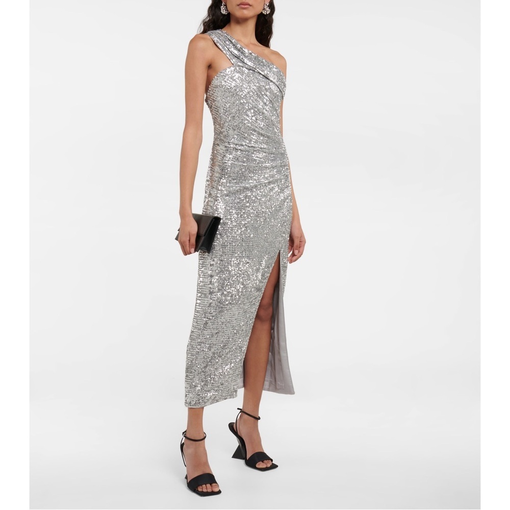 Jonathan Simkhai - Silver Zay One Shoulder Midi Dress